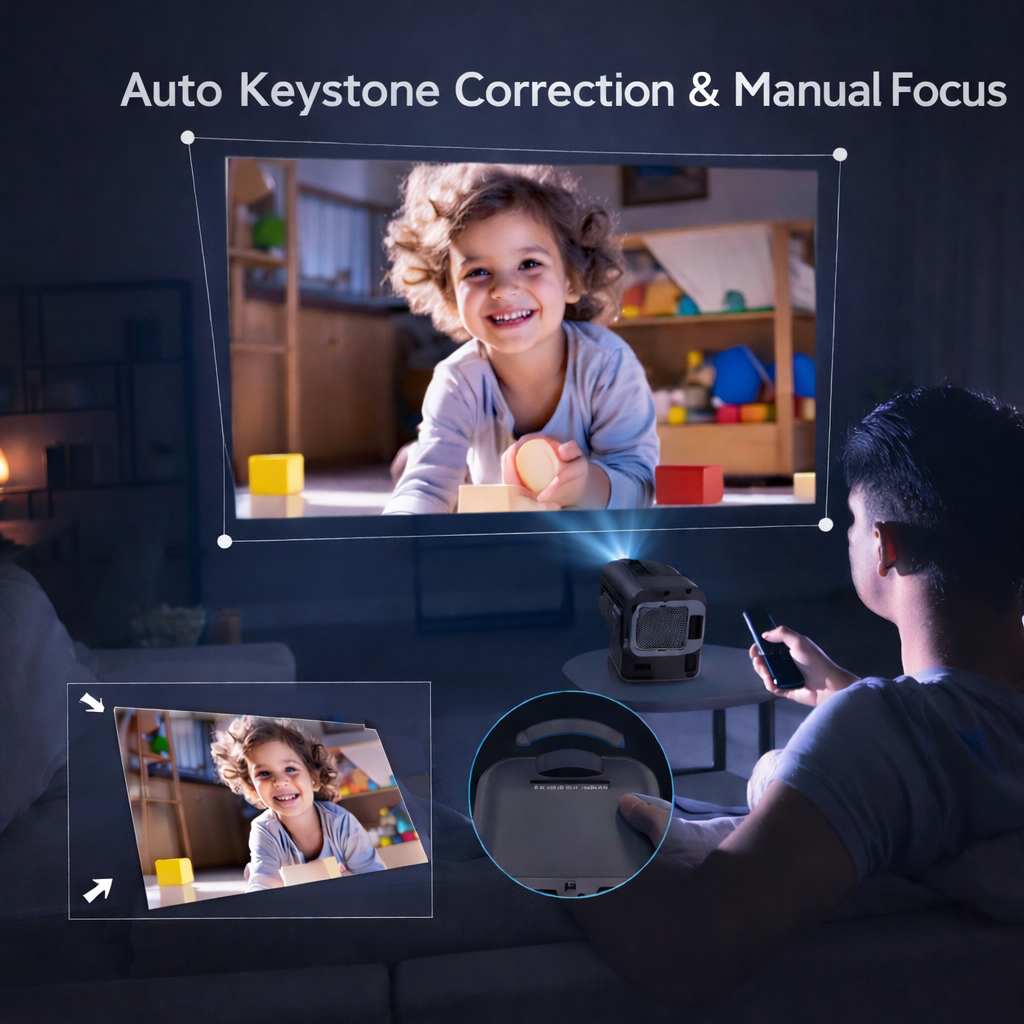 HY320 Mini Projector – Portable Home Cinema | 720P HD, WiFi 6 & Bluetooth